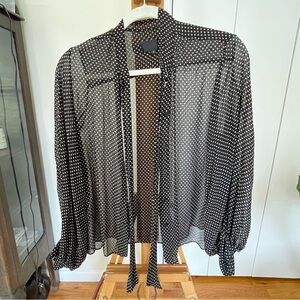 Nili Lotan polka dot silk shirt